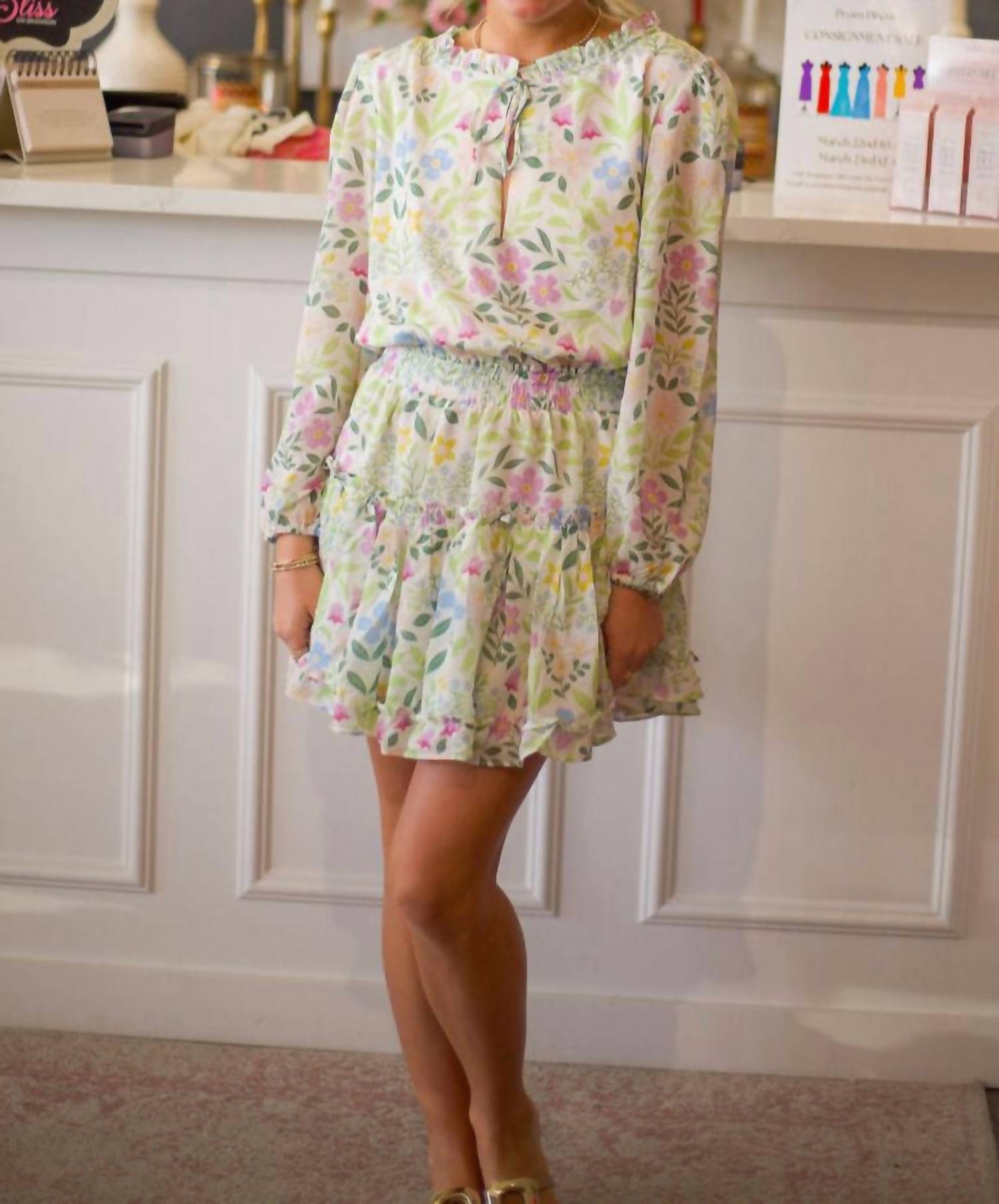 Sincerely Ours Freya Dress in wildflowers - women's dress - detail view