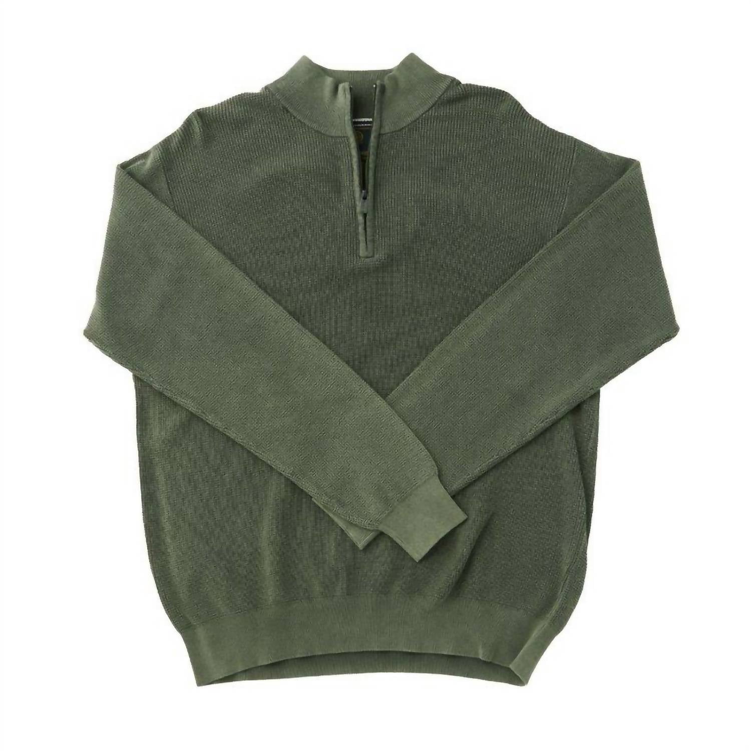 F/X Fusion Men's Baby Thermal 1/4 Zip Sweater in olive - men's sweater