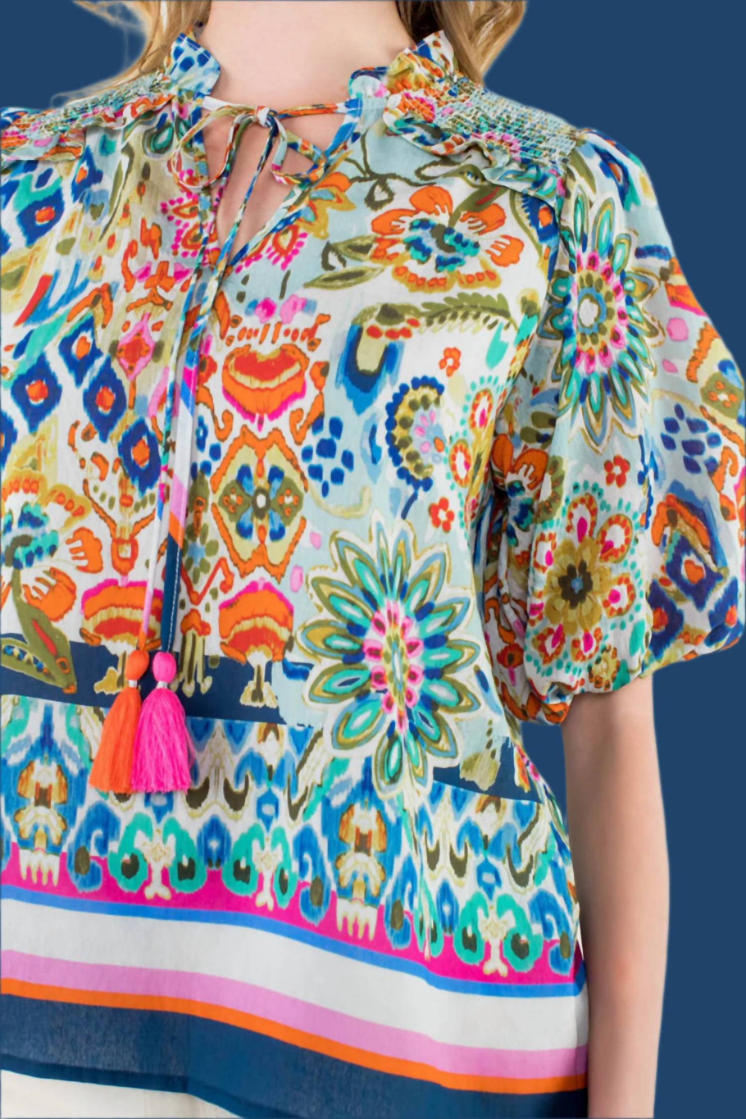 Thml - Ginny Puff Sleeve Boho Floral Top