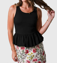 West Of - Bella Sleeveless Peplum Top