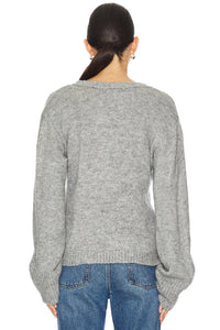 STEVE MADDEN Odelia Cardigan Sweater in heather grey - women's cardigan - alternate view