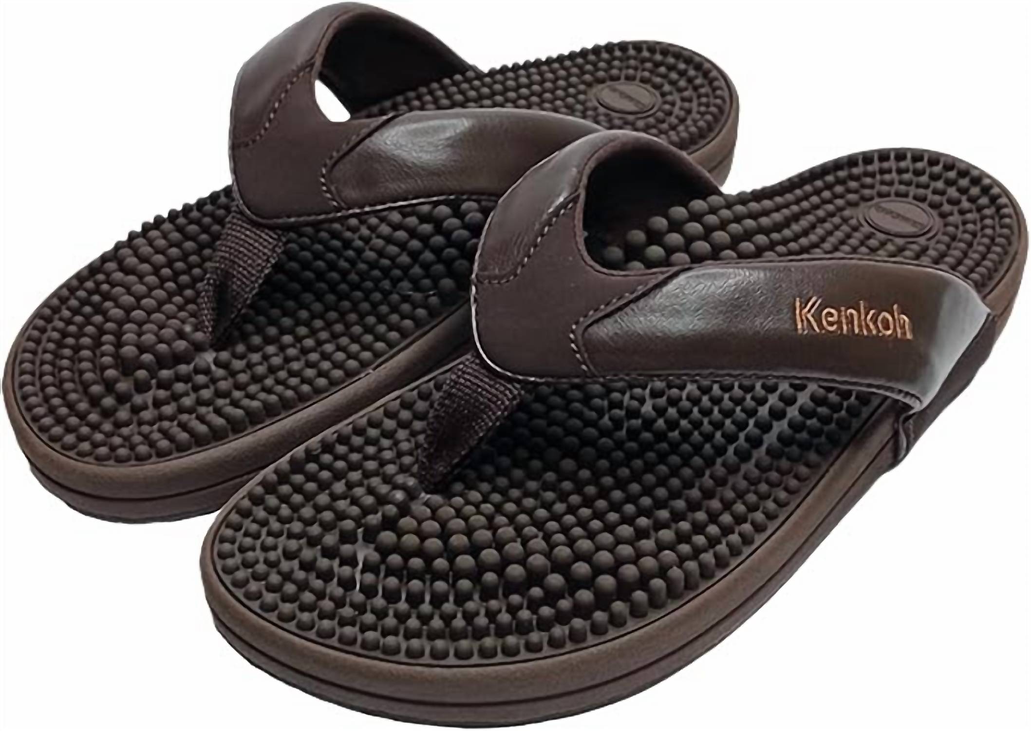 Kenkoh Unisex Genki Acupressure Thong Sandals in brown - men's sandal - alternate view