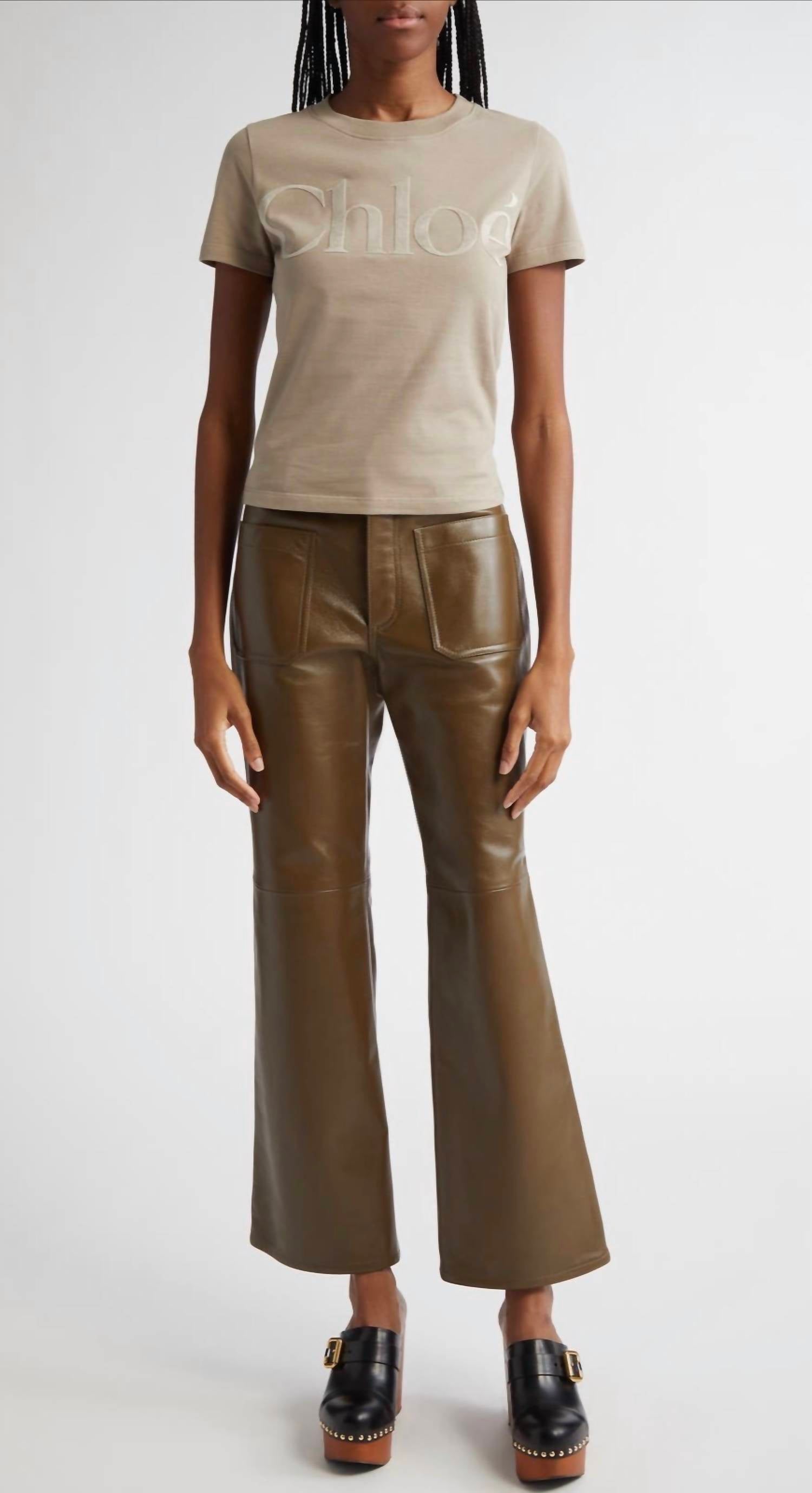 Chloe - Ankle Bootcut Leather Pants