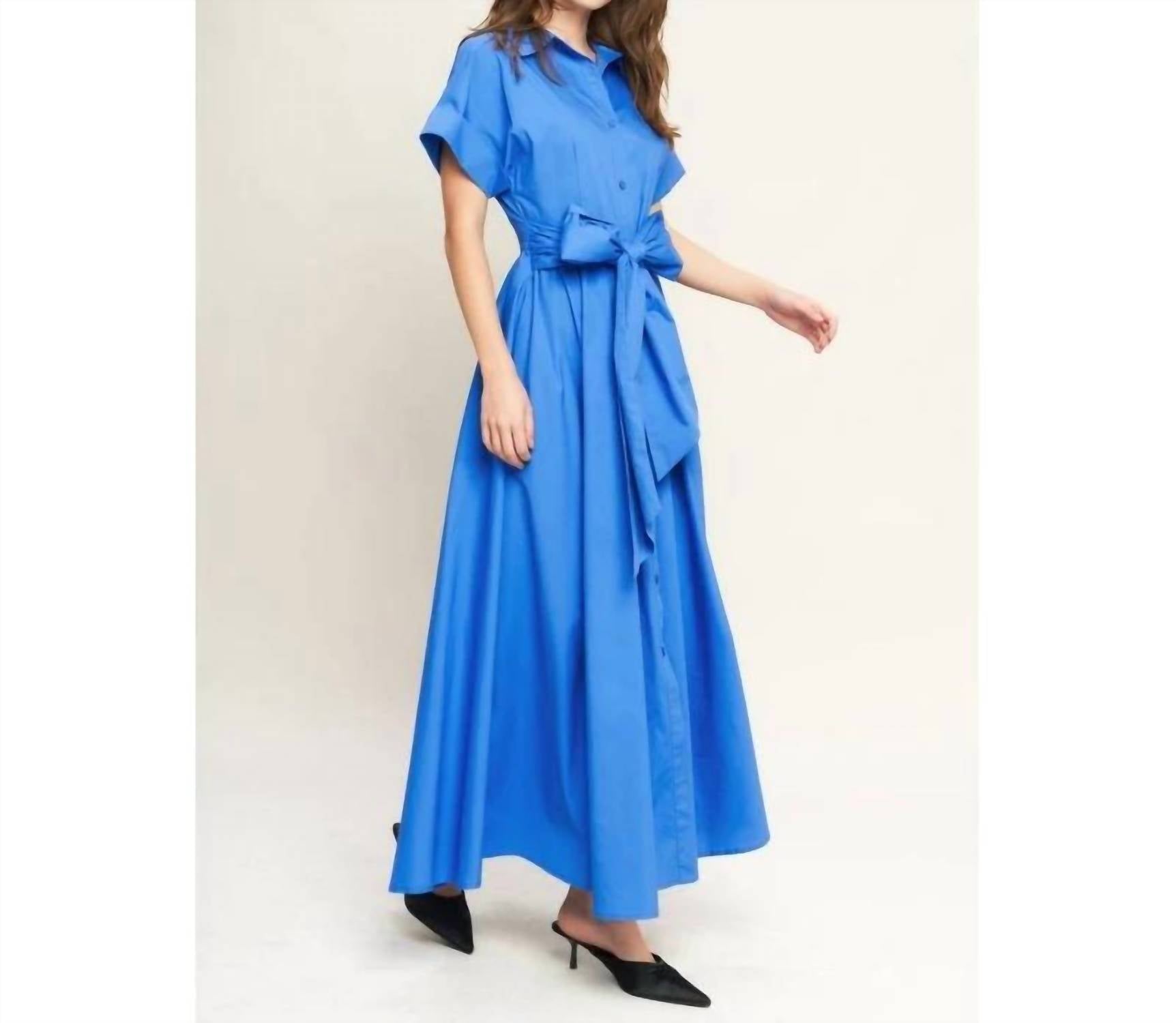 Flying Tomato - Cotton Poplin Shirt Dress