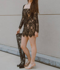 Better With Bubbli Amour On The Rocks Lace Mini Dress in black - women's dress - view 5