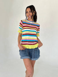 Easel - Sunnie Striped Knit Top