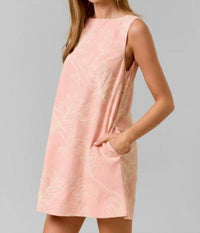 lalavon Monica Embroidery Sleeveless Dress in pink ivory - women's dress - view 5
