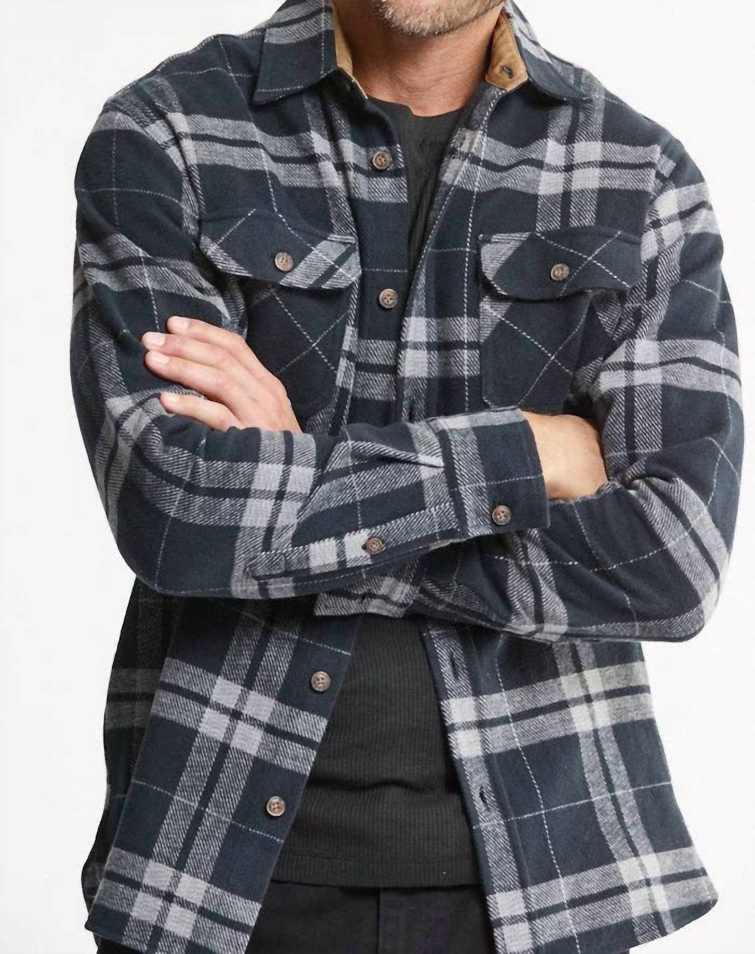 Jachs New York - Flannel Shirt And Thermal Crewneck Set