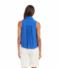 Karen Kane - Sleeveless Tie-front Top - Petite