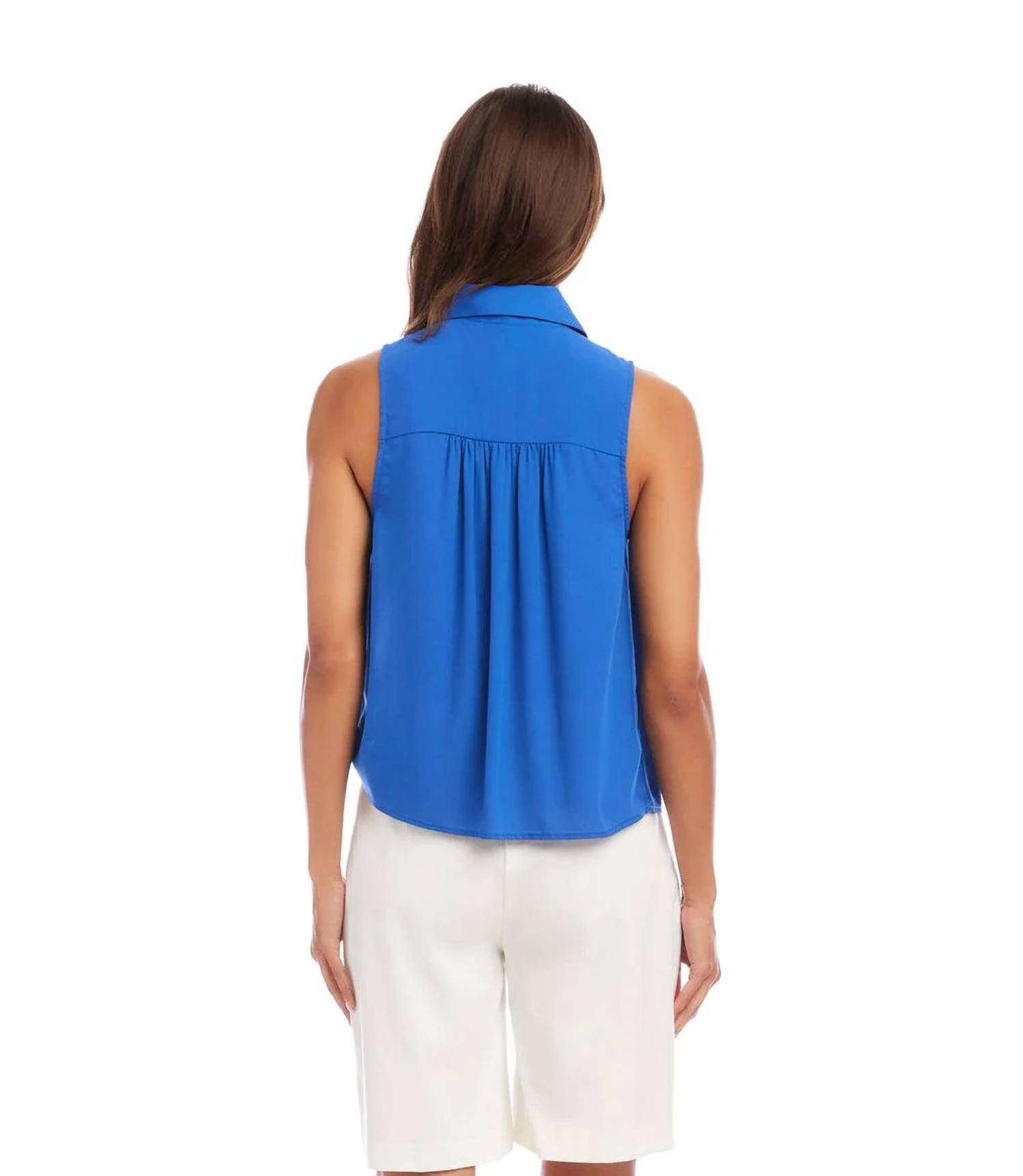 Karen Kane - Sleeveless Tie-front Top - Petite