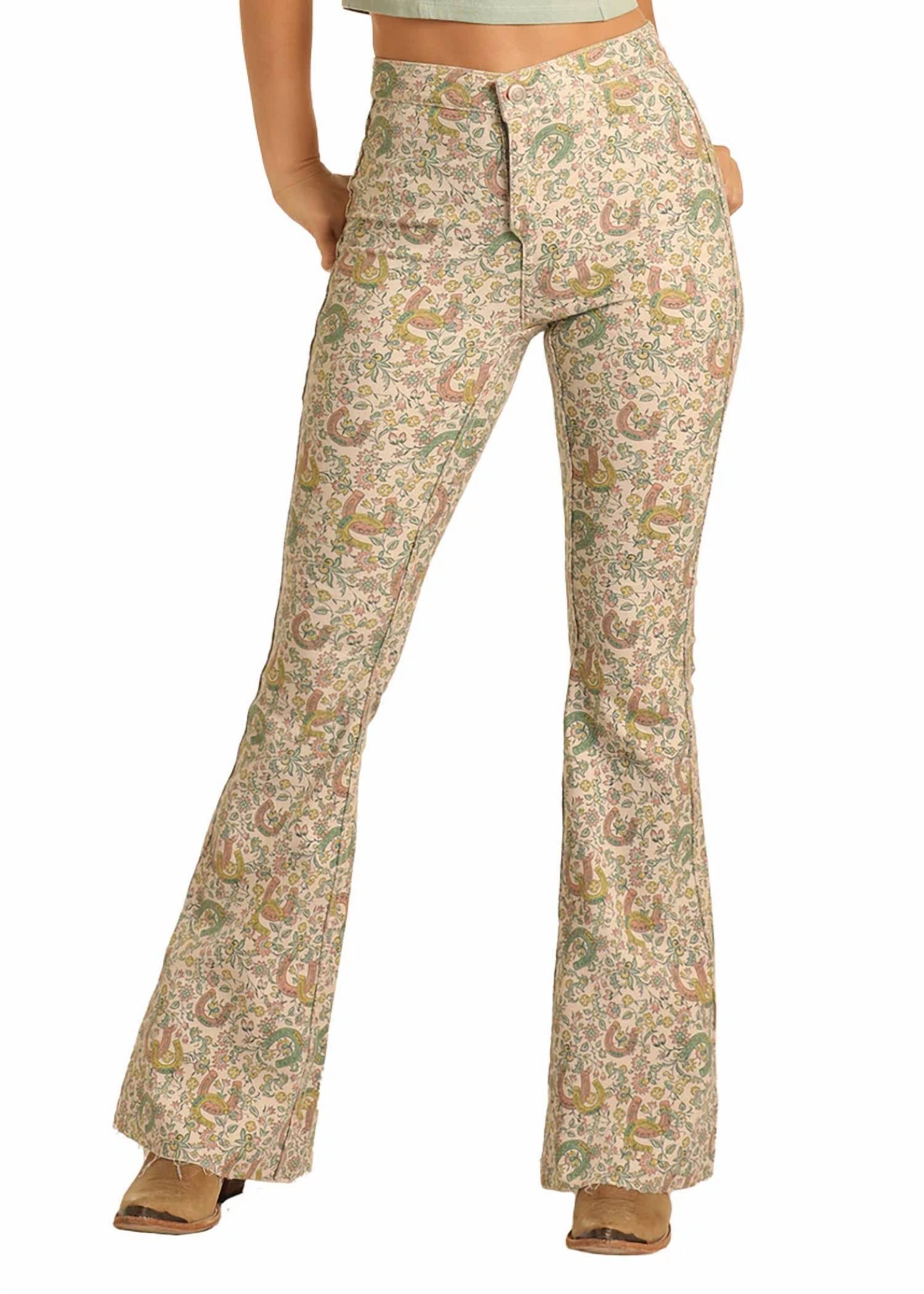 Rock & Roll Denim - Reversible Floral Flare Jeans