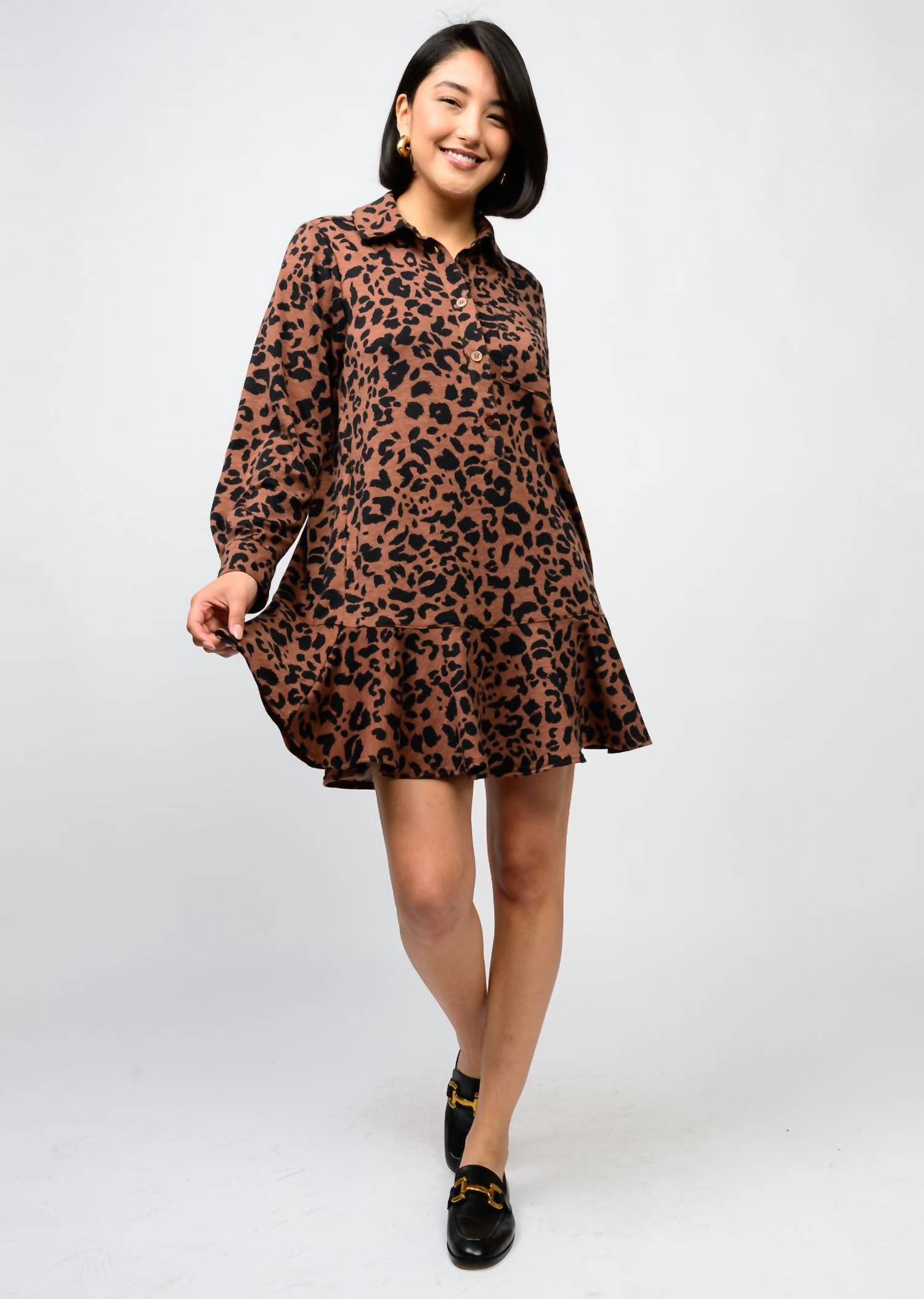 Uncle Frank - Leopard Printed Ruffled Dress