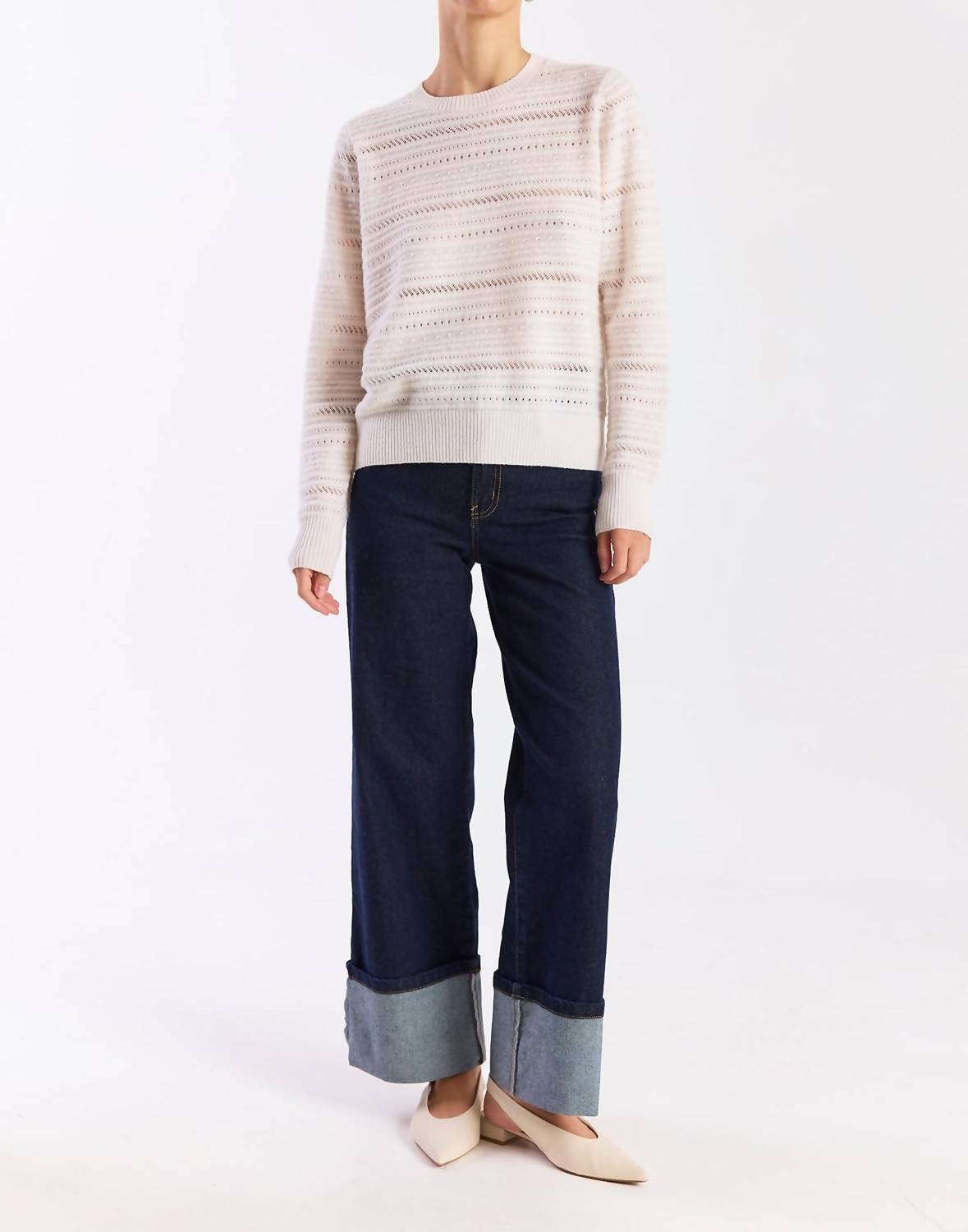 Brodie Cashmere - Textured Taylor Crewneck Top
