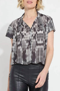 Lysse - KATYA FOLDED NECK SHORT SLEEVE TOP