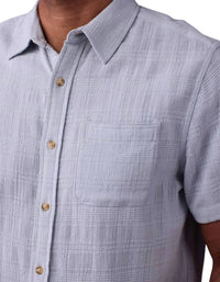 The Normal Brand FRESHWATER BUTTON UP SHIRT in misty harbor dobby - men's t-shirt - alternate view