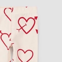 Miles Baby Girls 2-piece Heart Sketch Sweatshirt Legging Set in red creme - kids' sleepwear - alternate view