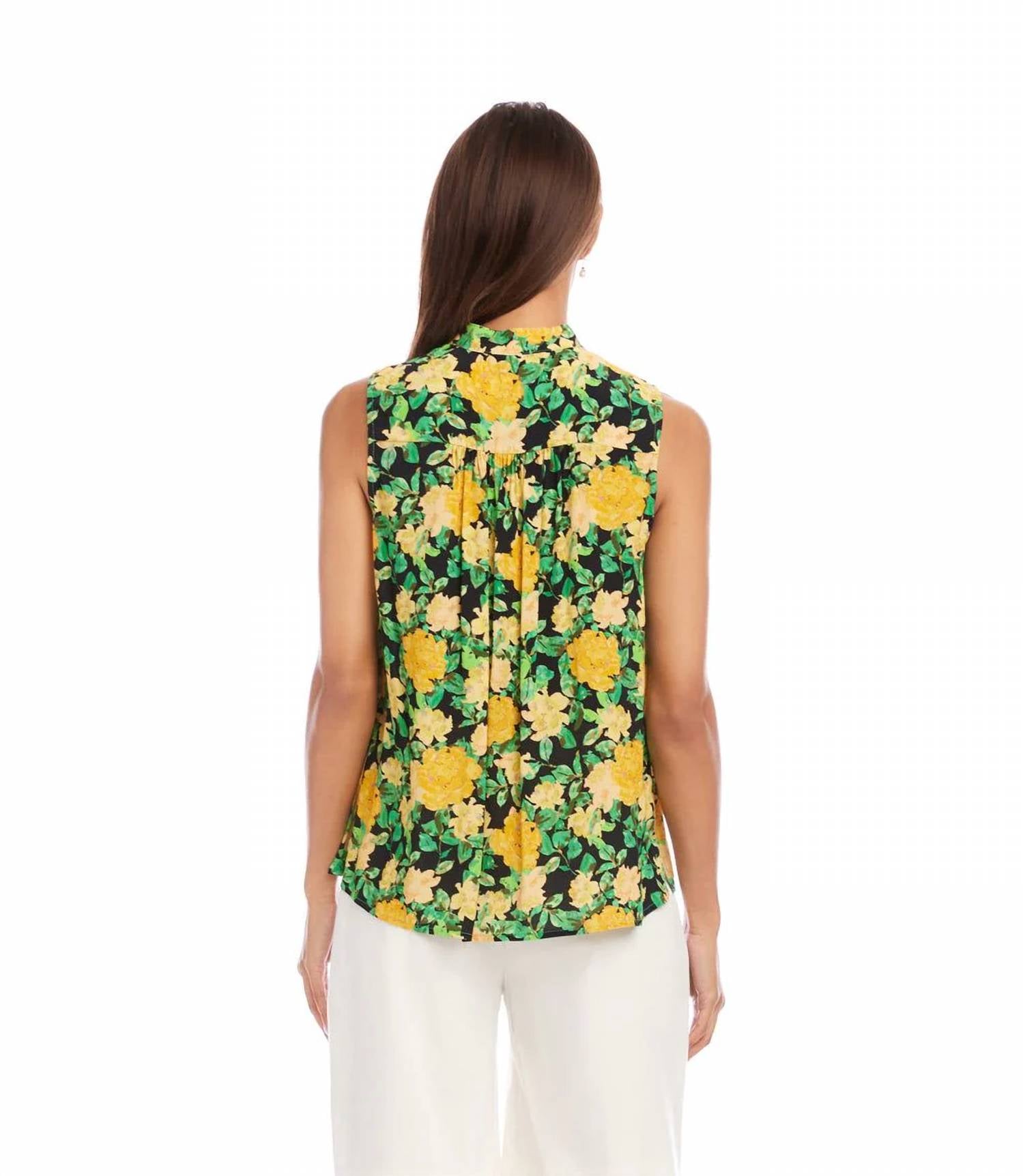 Karen Kane - Sleeveless Button-front Top