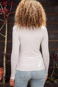Lettuce Hem Mock Neck Pullover