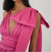 Hutch - Selba One Shoulder Bow Evening Gown
