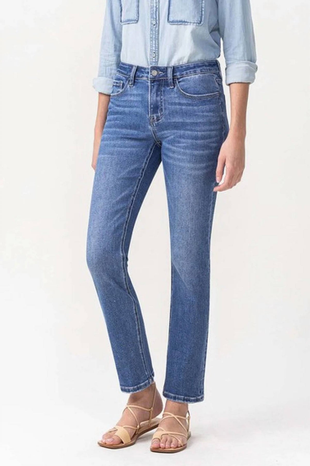 Lovervet - Maggie Mid Rise Slim Ankle Straight Jeans