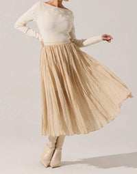 ASTR Salome Midi Skirt in cream - women's skirt - alternate view