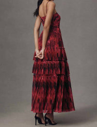 Hutch - Madelina Pleated Tulle Tiered Maxi Dress