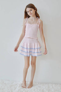 Theme - Girls Georgia Pin Strips Smocked Top