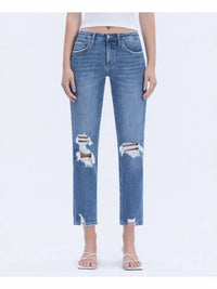 Vervet By Flying Monkey - High Rise Distressed Boyfriend Fit Jeans