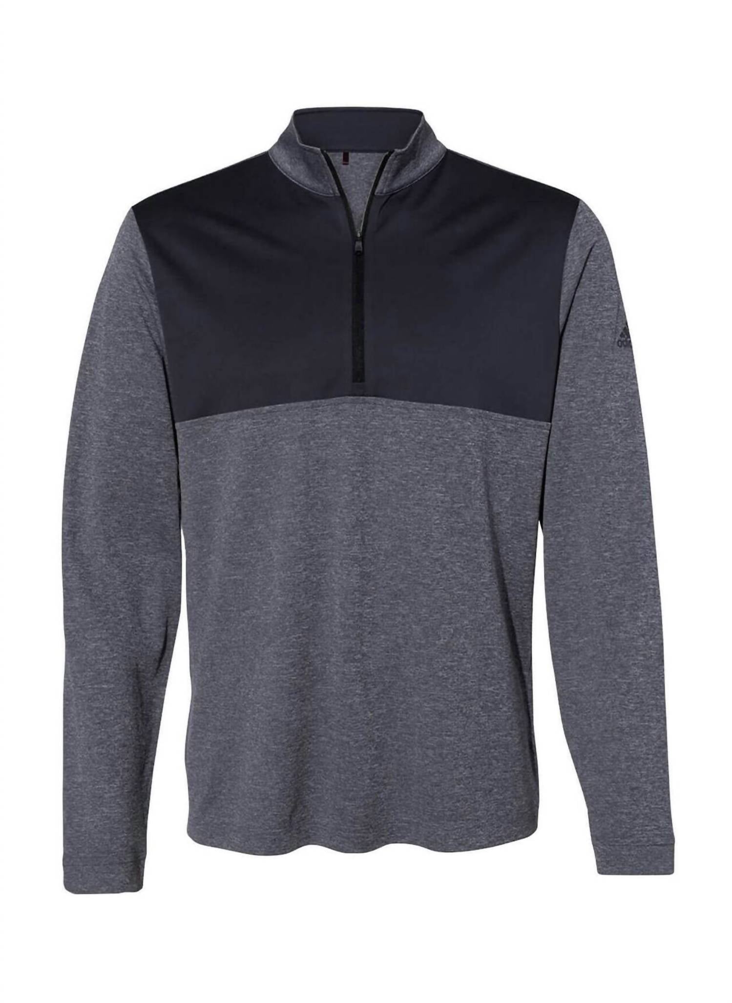 adidas Lightweight Quarter-zip Sweater in black carbon - men's sweater - view 4