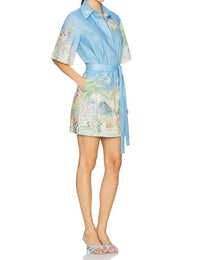 Alemais - Anouk Short Sleeve Collared Mini Dress