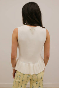 Entro - Thea Button Front Knit Peplum Top