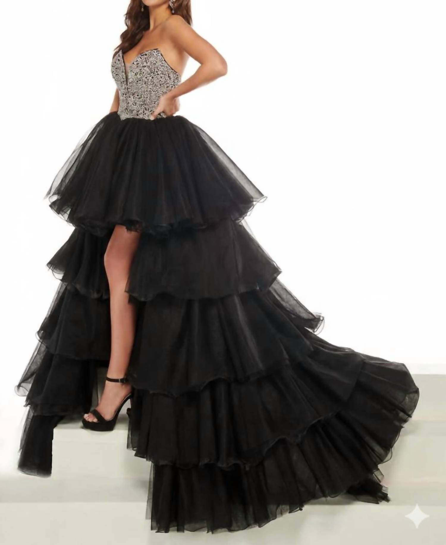Rachel Allan - Strapless Hi-lo Gown