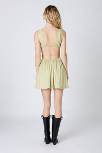 Cla - V-Neck Dress with Open Back