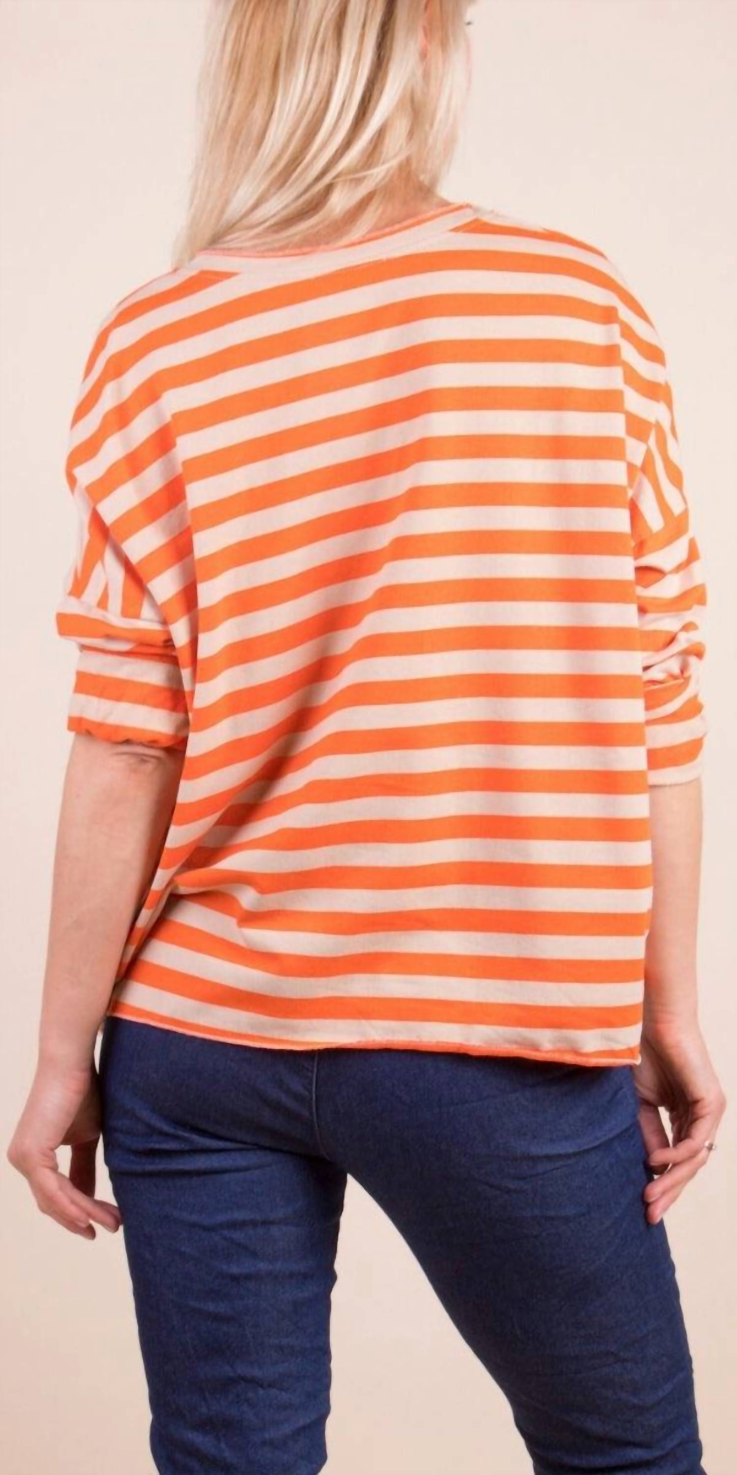 Gigi Moda - Bellissima Stripe V-neck Sweater