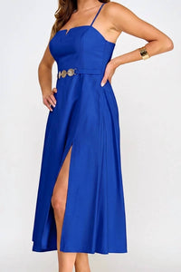 Milk & Honey - Audrey V-notch & Side Split Midi Dress