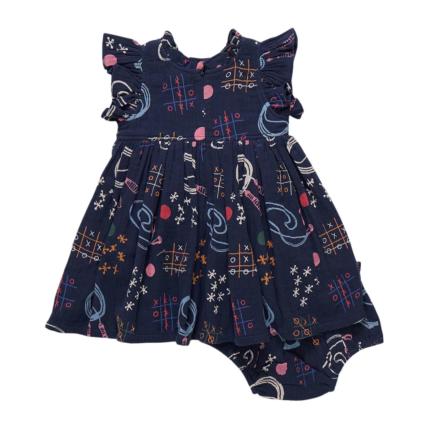 PINK CHICKEN Jennifer Dress in tic tac toe - kids' dress - alternate view