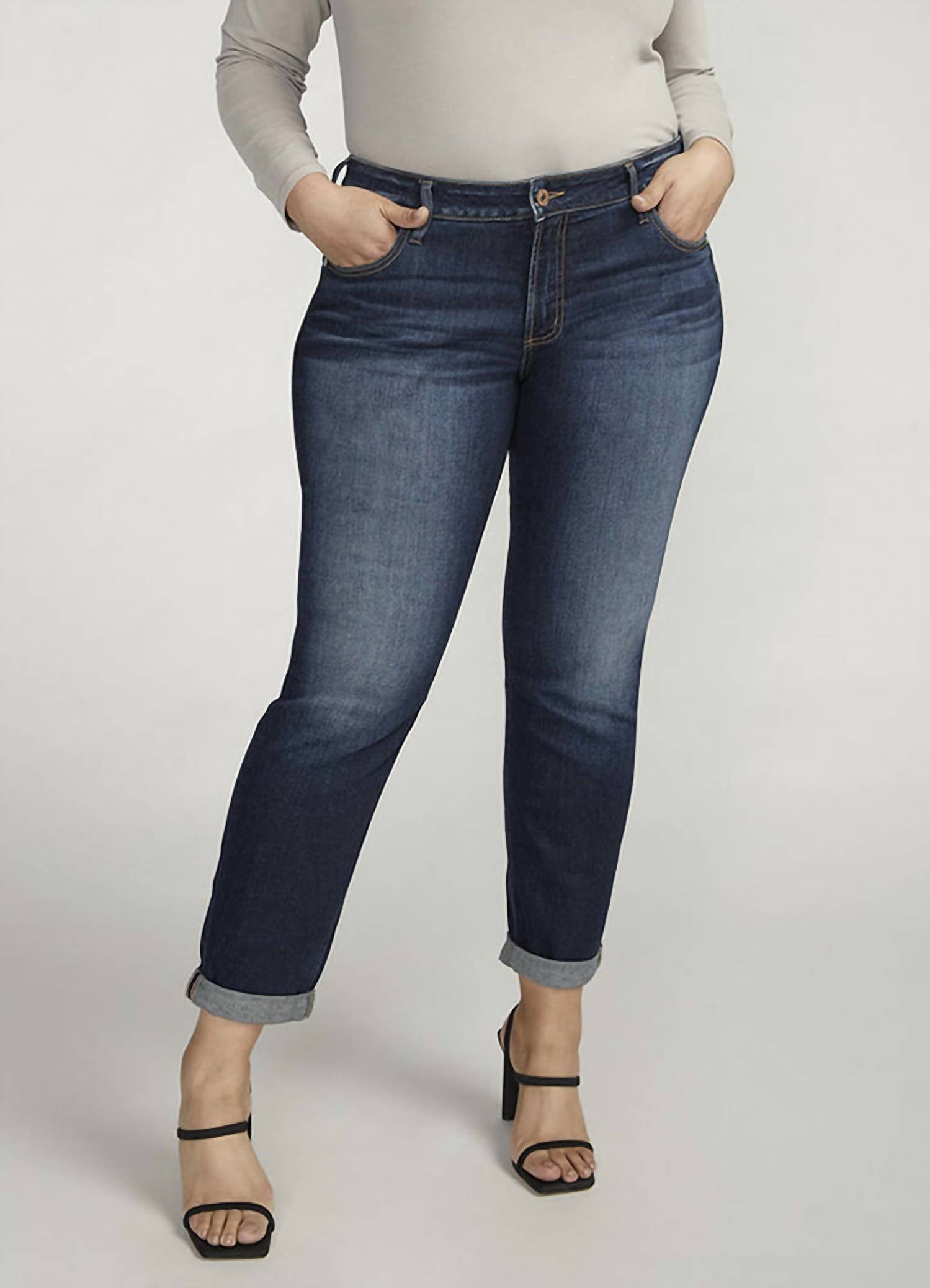 Silver Jeans Co Boyfriend Mid Rise Jeans - Plus in indigo - women's jeans