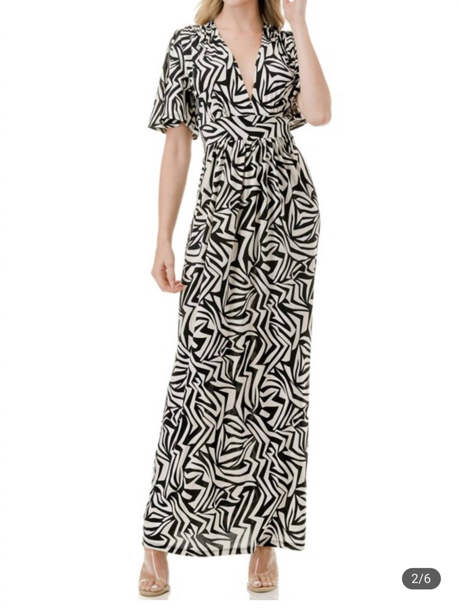 Ariella - Flutter Sleeve Maxi Dress