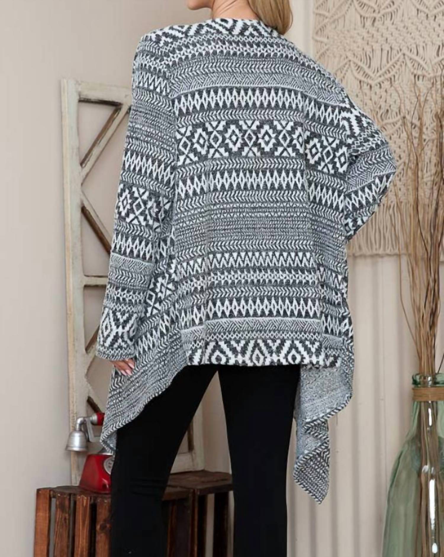 Haute Apparel - Aztec Print Open Cardigan