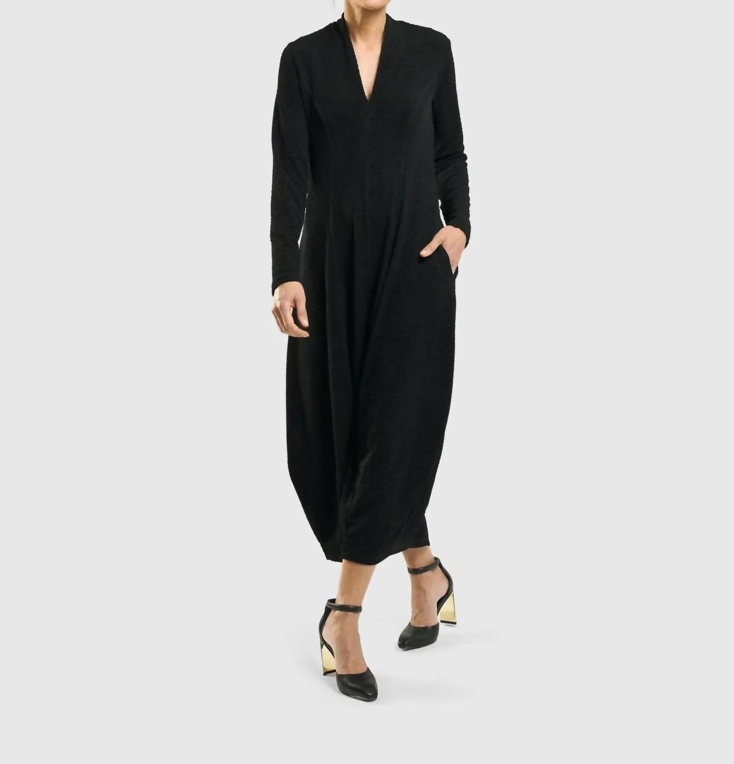 ALEMBIKA Elvira Cocoon Dress in black - women's dress