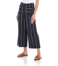 Karen Kane - Stripe Cropped Wide-leg Pants