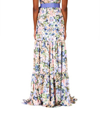 Badgley Mischka - Sleeveless Floral Butterfly Belted Gown