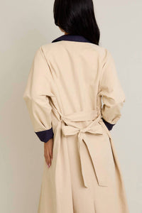 Le Lis - Raglan Sleeve Contrast Collar Oversized Trench Coat