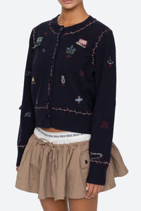 Sea - Claira Embroidered Knit Cardigan