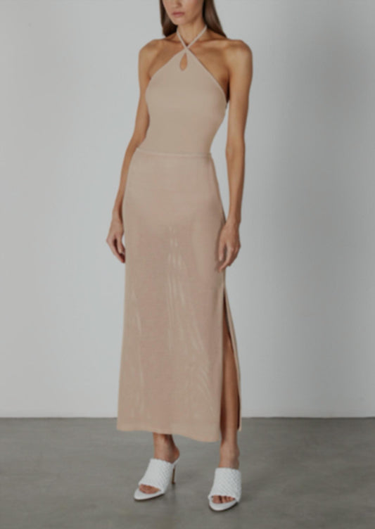 Enza Costa - Stretch Silk Knit Keyhole Halter Bodysuit