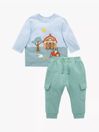 Purebaby - Baby Cotton Farm Life T-shirt And Trouser Set