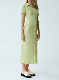 Third Form - Waffle Midi Shirt Midi Dress