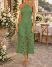 Lost + Wander - Marisol Embroidered Halter Midi Dress