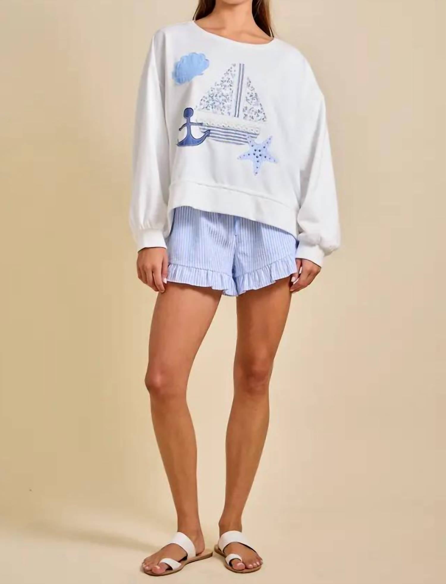 Main Strip - Sailboat Patchwork Sweatshirt