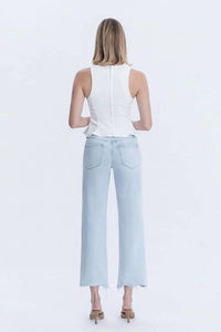 Vervet By Flying Monkey - Women's Aileeah High Rise Slim Wide Leg Denim Jeans